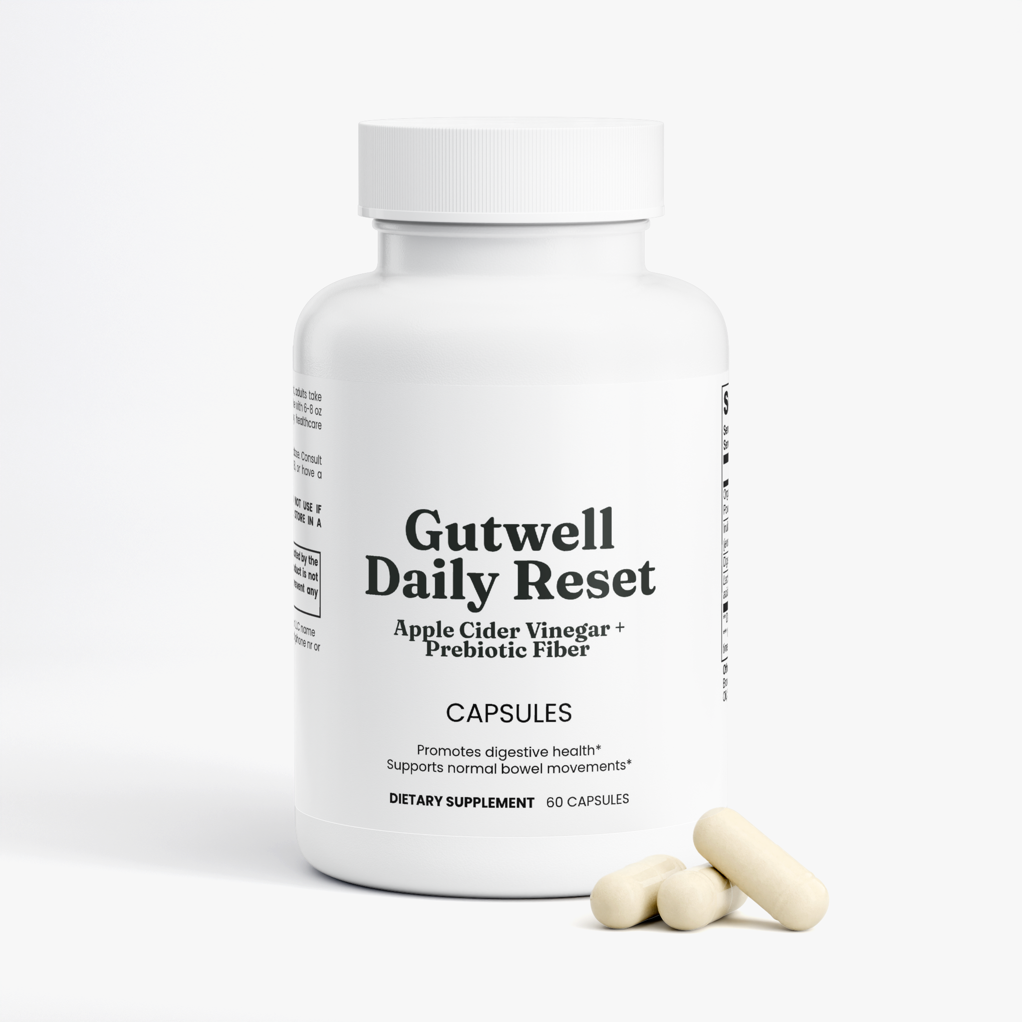 Gutwell Daily Reset — Apple Cider Vinegar + Prebiotic Fiber Capsules